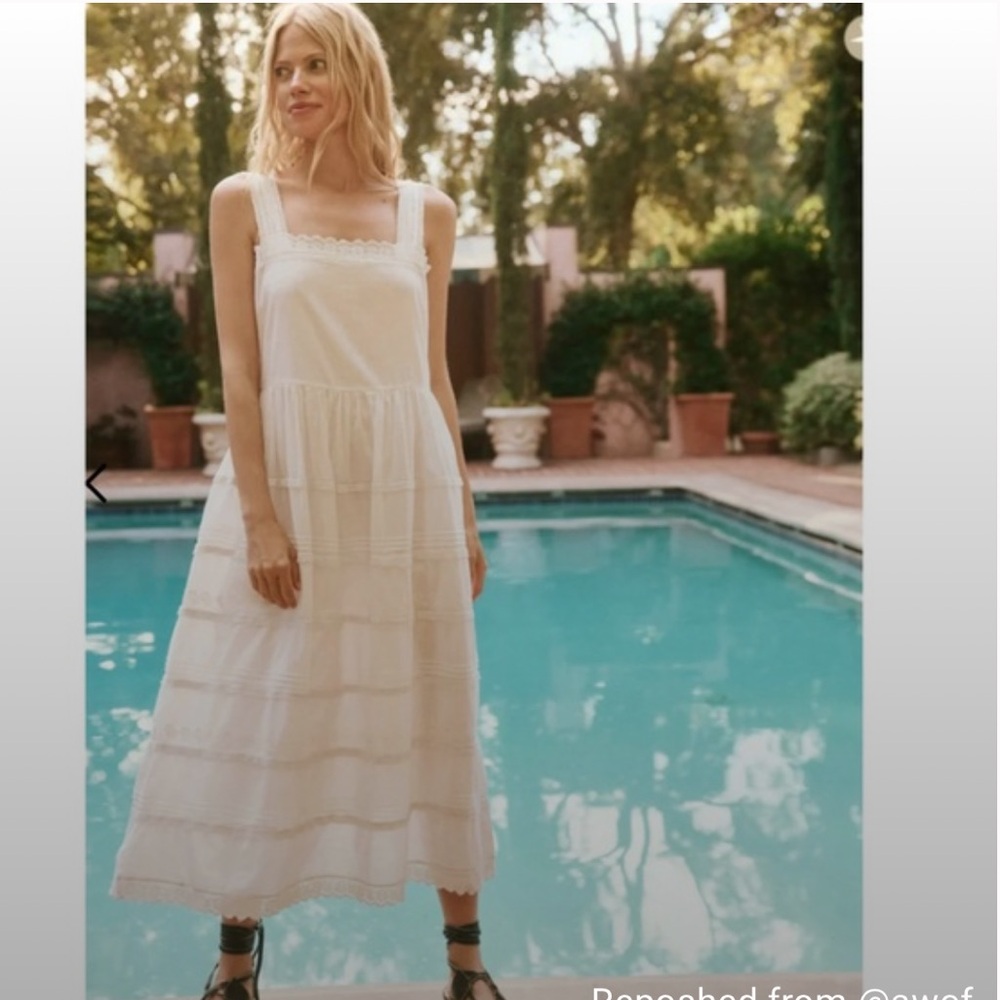 THE GREAT. REVERIE DRESS in WHITE Medium